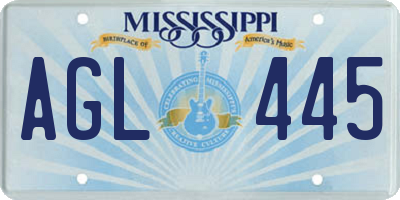 MS license plate AGL445