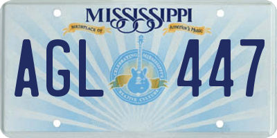 MS license plate AGL447