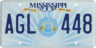 MS license plate AGL448