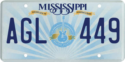 MS license plate AGL449