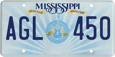 MS license plate AGL450