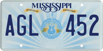 MS license plate AGL452