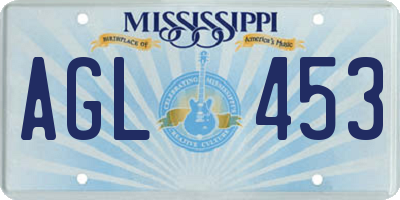 MS license plate AGL453