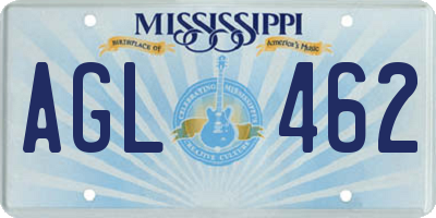 MS license plate AGL462