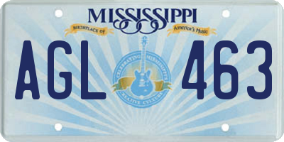 MS license plate AGL463