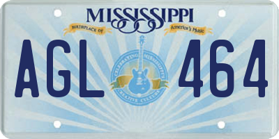 MS license plate AGL464
