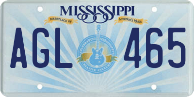 MS license plate AGL465
