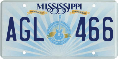 MS license plate AGL466