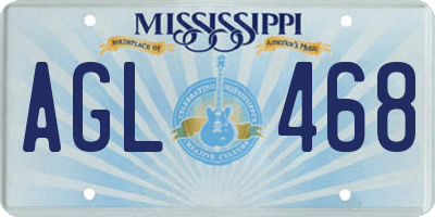 MS license plate AGL468