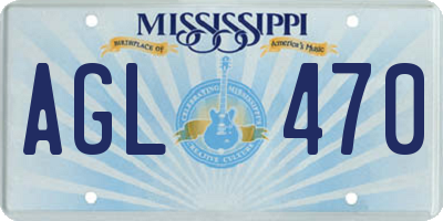 MS license plate AGL470