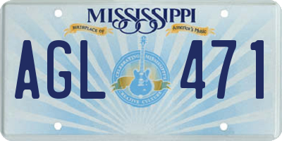 MS license plate AGL471