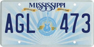 MS license plate AGL473