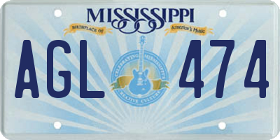 MS license plate AGL474