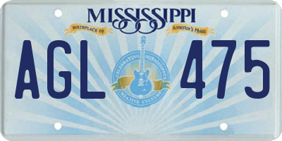 MS license plate AGL475