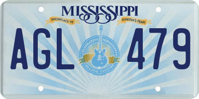 MS license plate AGL479