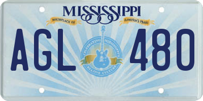 MS license plate AGL480