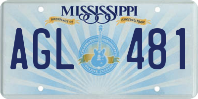 MS license plate AGL481