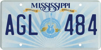 MS license plate AGL484