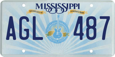 MS license plate AGL487