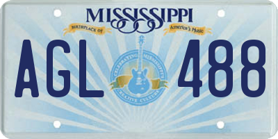 MS license plate AGL488