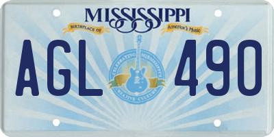 MS license plate AGL490