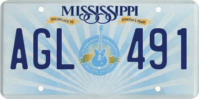 MS license plate AGL491