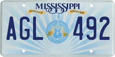 MS license plate AGL492