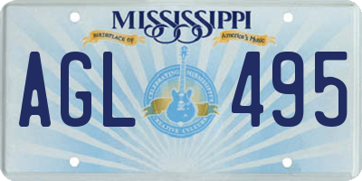 MS license plate AGL495