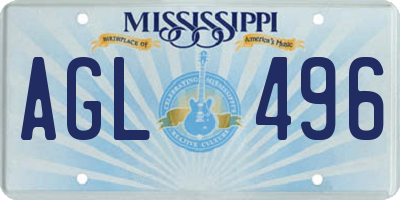 MS license plate AGL496
