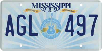 MS license plate AGL497