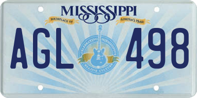MS license plate AGL498