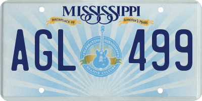 MS license plate AGL499