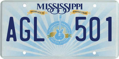 MS license plate AGL501