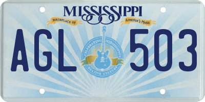 MS license plate AGL503