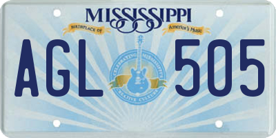 MS license plate AGL505