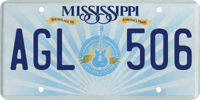 MS license plate AGL506