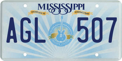 MS license plate AGL507