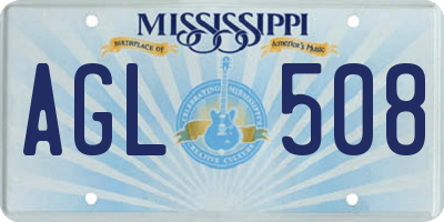 MS license plate AGL508