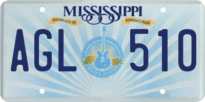 MS license plate AGL510