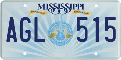 MS license plate AGL515