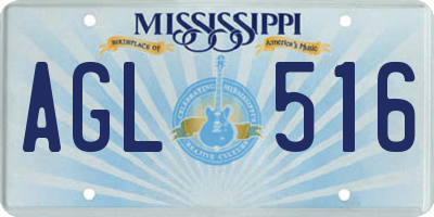 MS license plate AGL516