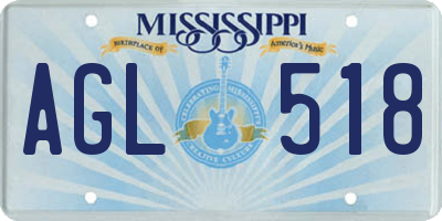 MS license plate AGL518