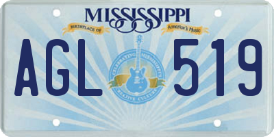 MS license plate AGL519