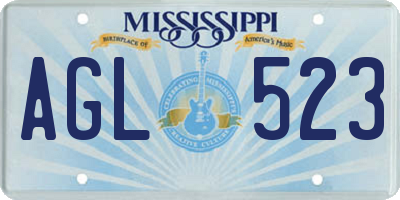MS license plate AGL523