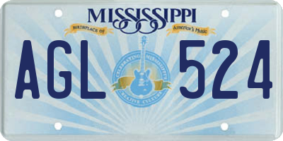 MS license plate AGL524