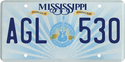 MS license plate AGL530
