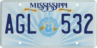 MS license plate AGL532