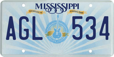 MS license plate AGL534