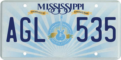MS license plate AGL535