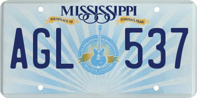 MS license plate AGL537